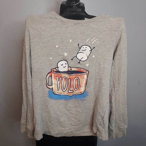 Lands End Size Small (6-7) Marshmallows Chilling In Mug (Yolo) - Picture 1 of 7